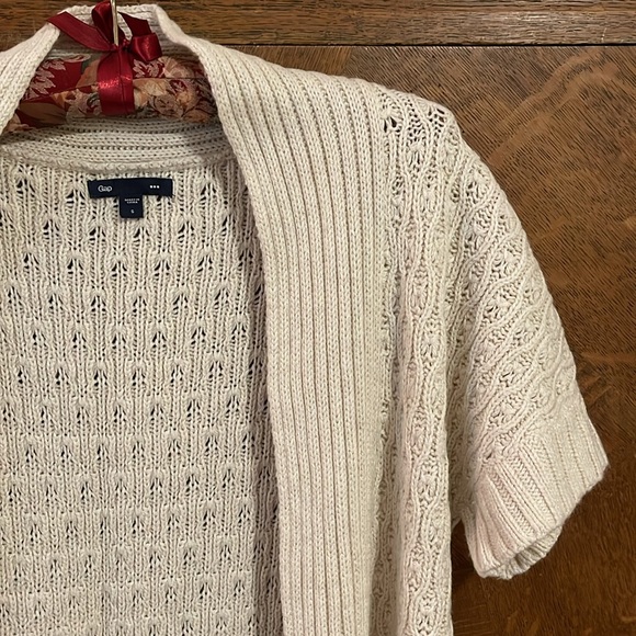 Gap cotton blend short sleeve open long cardigan  sweater - Picture 2 of 7